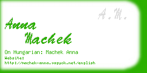 anna machek business card